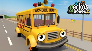 Wheels on the Bus Sing Along  Nursery Rhymes amp Kids Songs  Geckos Garage  Bus Videos For Kids [upl. by Ecydnak]