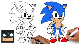 How To Draw Sonic the Hedgehog  Step By Step Tutorial [upl. by Arimlede]