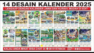 FREE DOWNLOAD 14 DESAIN KALENDER 2025 [upl. by Marigolda786]