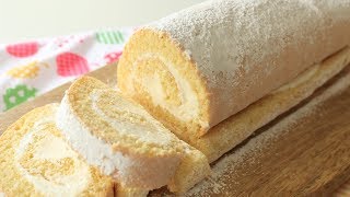 Vanilla Swiss Roll Cake Recipe [upl. by Elsy]