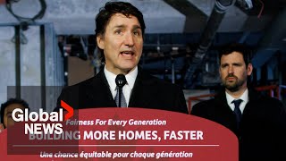 Canada housing crisis Trudeau announces 15B Rental Protection Fund  FULL [upl. by Lynd]