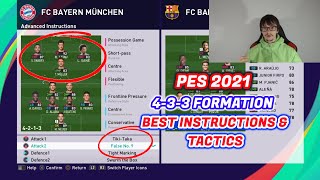 PES 2021 TUTORIAL  BEST FORMATIONS 433  BEST TACTICS amp INSTRUCTIONS [upl. by Encratis870]