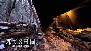 【雪中ソロキャンプ】静寂な冬の山奥でぬくぬくお籠り、2泊3日の軍幕野営キャンプ。 [upl. by Assert288]