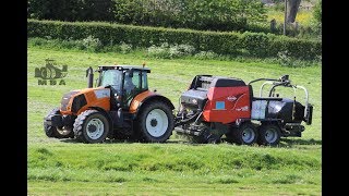 RENAULT AXION 810 Claas  PresseEnrubanneuse Kuhn  SARL Rousseau [upl. by Neladgam]