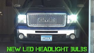 Installing 6000K LED Headlight Bulbs 2012 GMC Sierra 1500 [upl. by Annavaj]