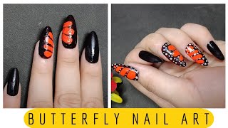 🦋 Easy Nailart tutorial in Hindi l Butterfly nail art at home ll Nailart for beginners nailart [upl. by Eenar166]