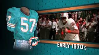 Miami Dolphins uniform and uniform color history [upl. by Auhsaj28]