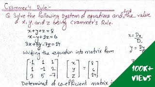 Cramers Rule  2x2 amp 3x3 Matrices  Solving Systems of Linear Equations  2 amp 3 Variables [upl. by Hajile713]