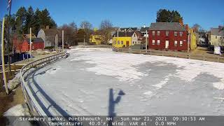 Ice Rink Melting at Strawbery Banke New Hampshire [upl. by Atok]