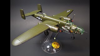 Atlantis B25 Mitchell Bomber Airplane 164 Scale Model Kit Build Review [upl. by Aehcsrop]