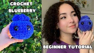 Crochet Amigurumi Blueberry  Beginner Tutorial 🫐 [upl. by Ardet672]