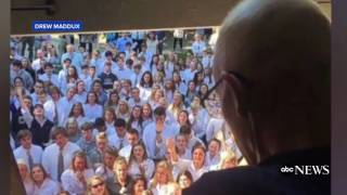 400 Students Gather Outside CancerStricken Teachers Home to Sing [upl. by Aennyl514]