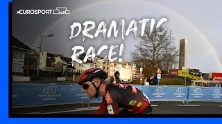 DRAMATIC RACE 🔥  CycloCross X2O Badkamers Trofee Kortrijk Mens Highlights  Eurosport [upl. by Llehcram629]