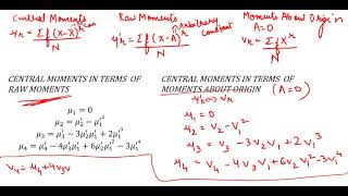 Relationship between Central Moments Raw Moments and Moments about origin EXAMPLE  ENGLISH [upl. by Hammer]