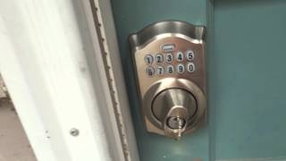 How to Unlock a Schlage Electronic Keypad BE365 Deadbolt Using a Key [upl. by Karly]