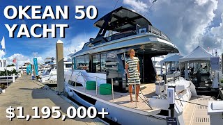 1195000 2021 OKEAN 50 FLY Power Yacht Tour amp Specs Flybridge Motor Yacht Liveaboard Boat [upl. by Adialeda411]