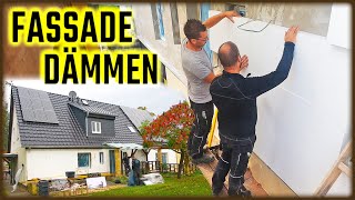 WAND VERPUTZEN  Wandwärmedämmung außen  Wand dämmen amp Sockel abdichten  Home Build Solution [upl. by Nonez]