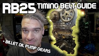 ULTIMATE RB25 TIMING BELT GUIDE  Bonus Oil Pump Billet Gears [upl. by Lahcim288]