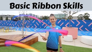 Basic Ribbon Skills and Handling  Rhythmic Gymnastics [upl. by Leora103]