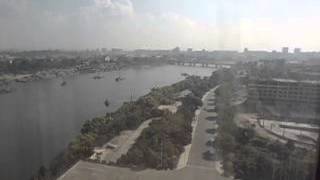 Lift and View in Yanggakdo Hotel Pyongyang North Korea September 2013 [upl. by Donegan171]