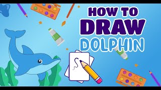 How to Draw Dolphin  Easy Kids Drawing  Kids Art Tutorial [upl. by Marinna451]