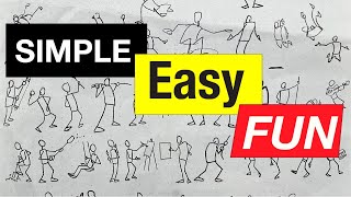 A simple amp powerful exercise for sketching people  Draw stick figures in a whole new way [upl. by Feola]