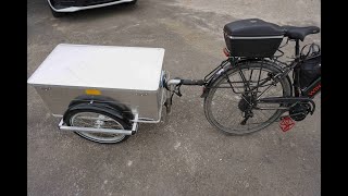 Fahrradanhänger mit Auflaufbremse Eigenbau DIY bike trailer [upl. by Lada75]