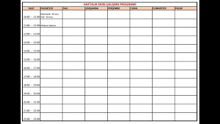 Excel ile Haftalık Ders Çalışma Programı Hazırlama ve Çıktı Alma [upl. by Eolanda]