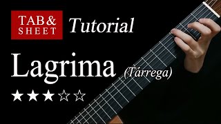 Lagrima  Guitar Lesson  TAB [upl. by Purse]