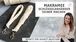 Makramee Schlüsselanhänger selber machen  Anleitung für Anfänger  DIY  Macramee [upl. by Bissell]