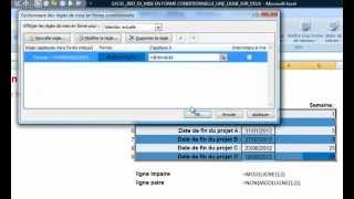 EXCEL 2007 EX MISE EN FORME CONDITIONNELLE UNE LIGNE SUR DEUX [upl. by Nabalas]