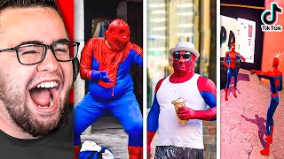 Reacting to SPIDERMAN MEME Tik Tok Videos [upl. by Angel771]