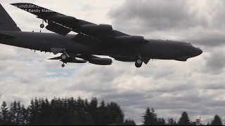 USAF B52 landing at YXX  Abbotsford Airport 2015 [upl. by Esinehs494]