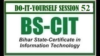 DOITYOURSELF SESSION 103  BSCIT SESSION 52 HINDI [upl. by Amiaj69]