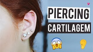 PIERCING NA CARTILAGEM  Dor cuidados e experiência [upl. by Onoitna619]