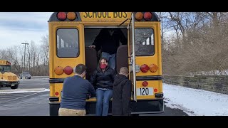 School bus evacuation drills both rear and split [upl. by Yrogiarc]