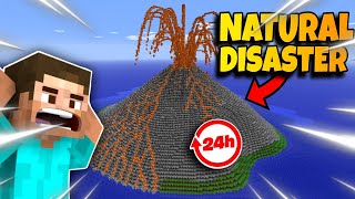 Minecraft But WE SURVIVED 24hr IN NATURAL DISASTER WORLD [upl. by Alac471]