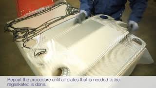 Alfa Laval Gasketed plate heat exchangers  Removing of plates and gaskets Clean amp Regasket [upl. by Yelnet]