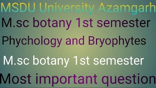 phychology and Bryophytes most important questions [upl. by Everard]