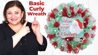 Easily Create a STUNNING Curly Deco Mesh Christmas Wreath at HOME [upl. by Clercq]