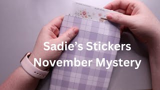 Sadies Stickers November Planner Subscription Unboxing [upl. by Atteuqcaj735]