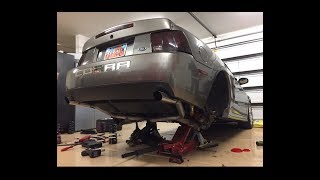 9904 Ford Mustang IRS REAR Lowering springs install independent rear suspension sn95 [upl. by Arayk]