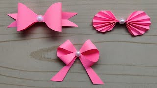 3 Easy Paper Bow  DIY  How to make paper Bow 291 [upl. by Nnanerak]