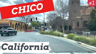 Driving Around Chico Downtown Chico California State University Driving Touring Video [upl. by Eciram]