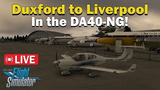 MSFS 2020  DA40NG Duxford to Liverpool GA Stream [upl. by Nosydam]