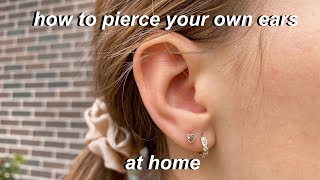 how to pierce your ears at home  super easy [upl. by Eremihc]