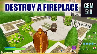 Destroy a fireplace at Lazy Lake Craggy Cliffs Holly Hedges or Pleasant Park Fortnite Ember Quest [upl. by Ariajaj]