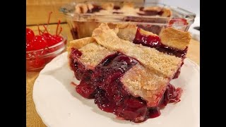 Cherry Cobbler with Pie Crust and Frozen Cherries 🍒🥧👨‍🍳 Old Fashioned with Top and Bottom Crust [upl. by Thorstein]