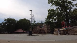 Fright Fest Decorations are Going Up at Six Flags St Louis [upl. by Aietal]