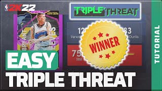 So gewinnt ihr JEDES Triple Threat OFFLINE Game  NBA 2K22 Tutorial [upl. by Ihcalam]